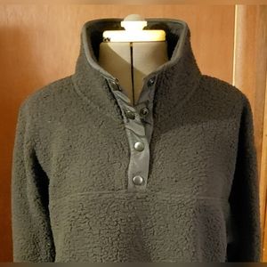 Women's Sherpa Fleece Pullover, Black, XL